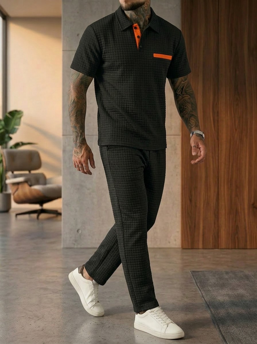 Men'S Fashion Polo Shirt - Summer New Men's Fashion Color Block