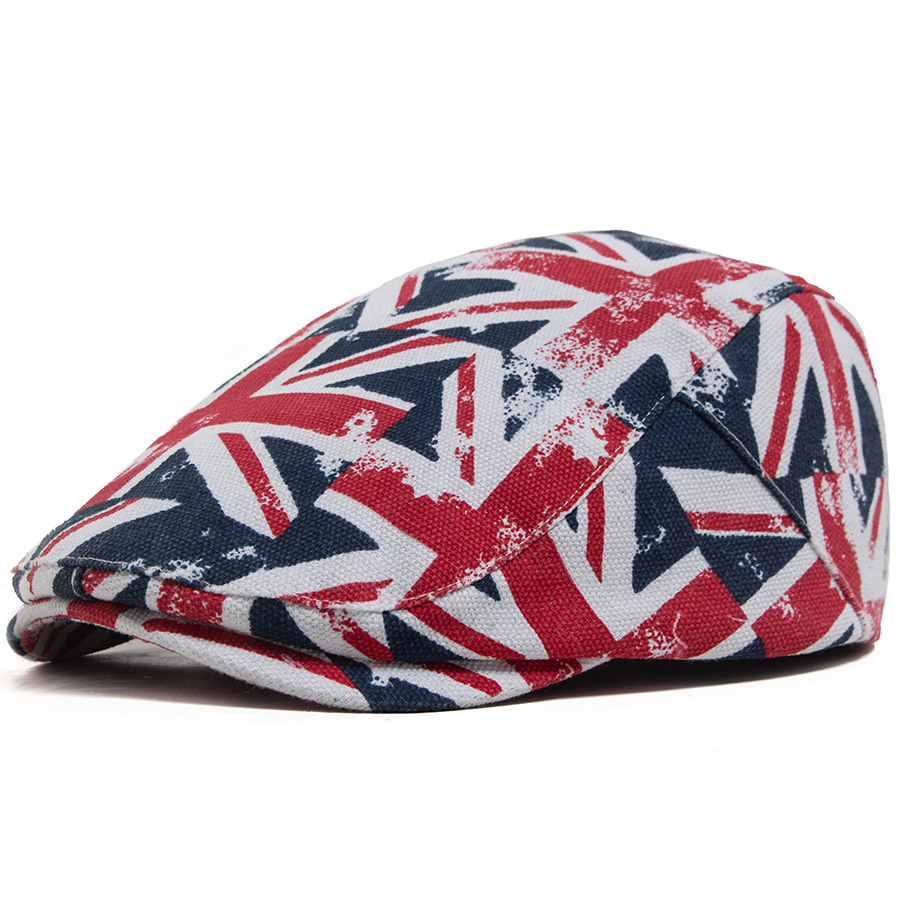 Men'S Fashion Gq - New Union Jack Print Flat Cap