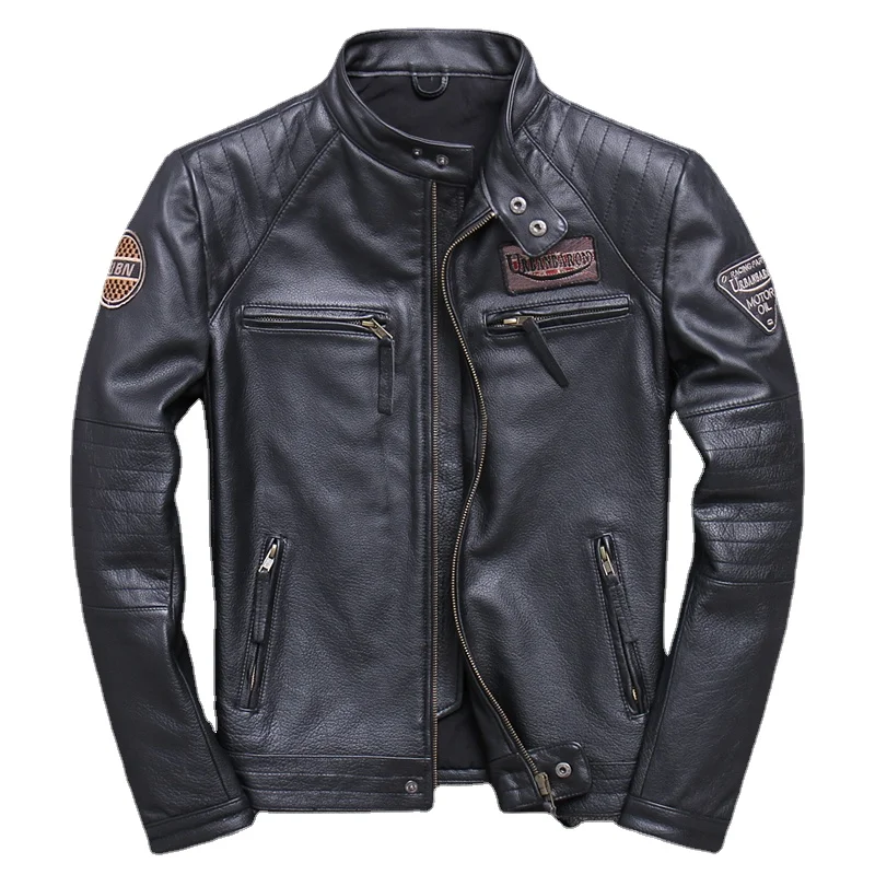 Men'S Fashion Leather Jacket - Fashion Biker Jackets Vintage Men's Genuine