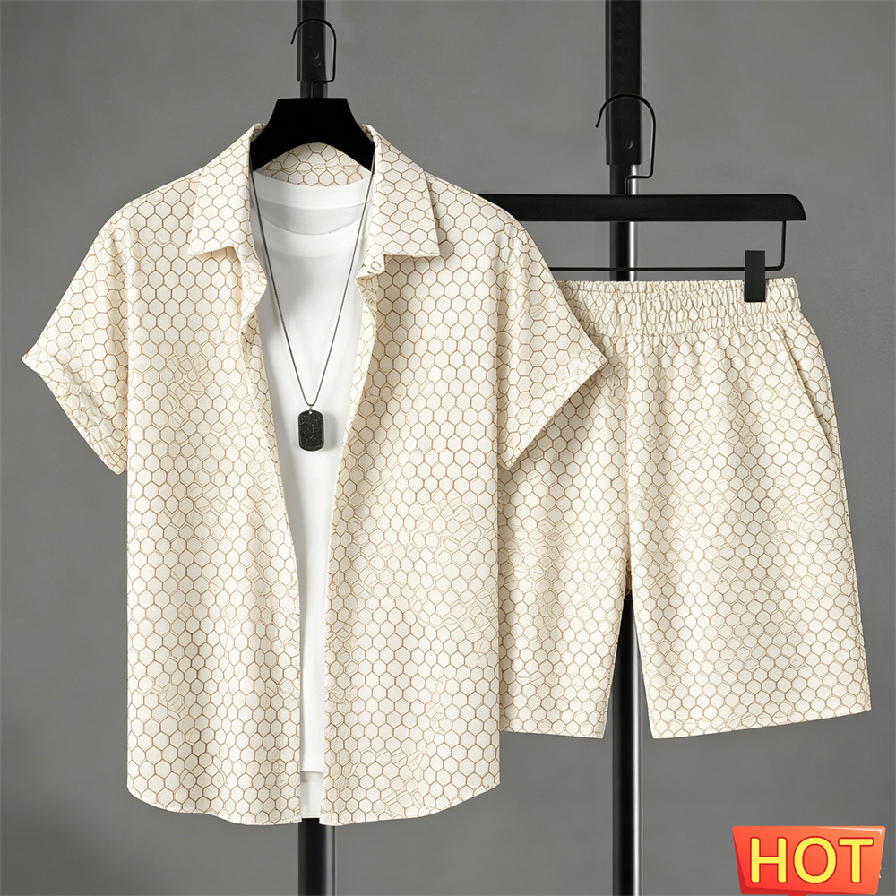 Mens Fashion Wear - Summer Outfits Man Shirt Set Gradient