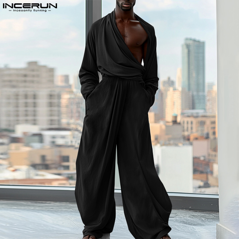 Men'S Fashion Overalls - INCERUN 2024 American Style Rompers Fashion