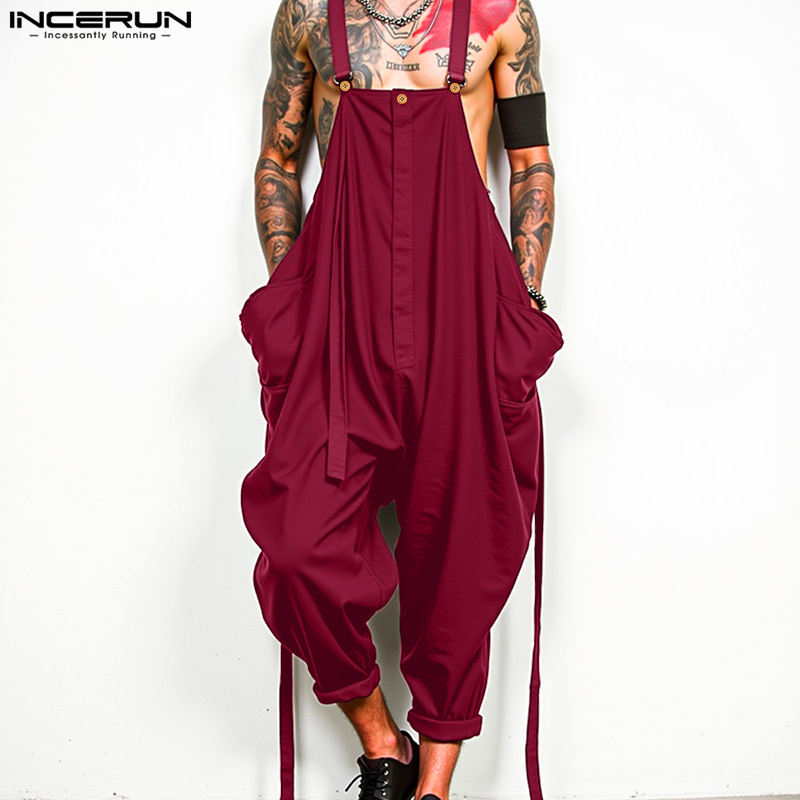Men'S Fashion Overalls - 2025 Men Jumpsuits Solid Color Oversize
