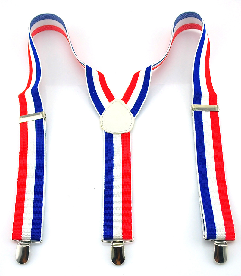 Suspenders Clip Men - New 3.5cm Wide 6 Stripes Suspenders