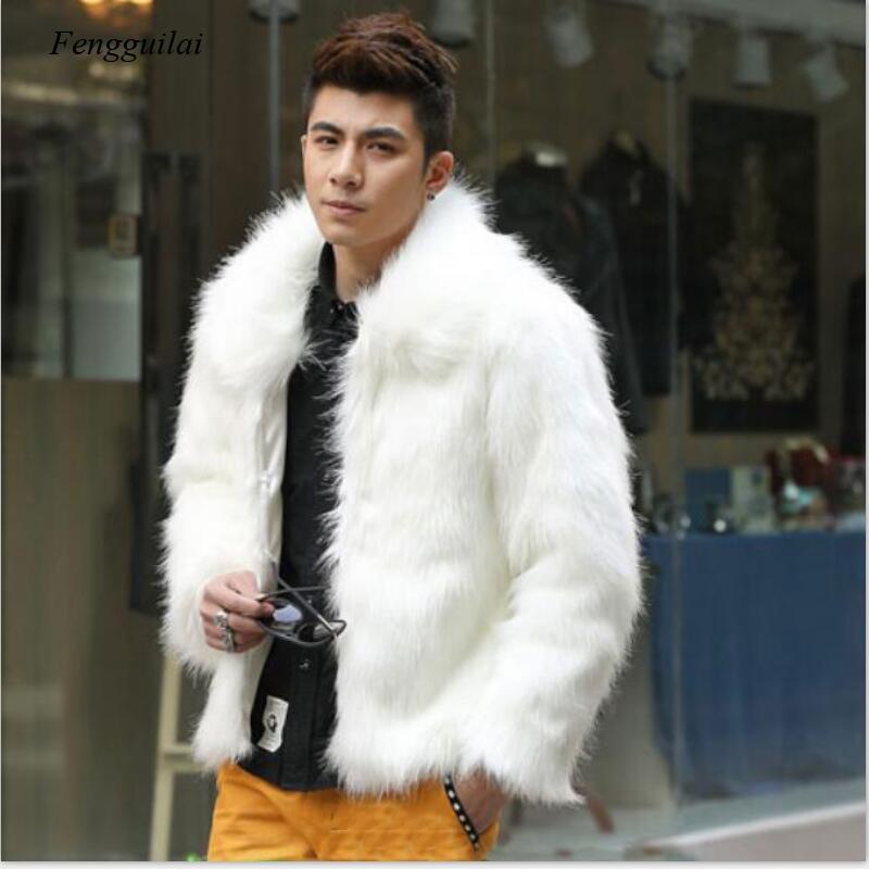Men'S Fashion Leather Jacket - Homme Jacket Faux Leather Men White