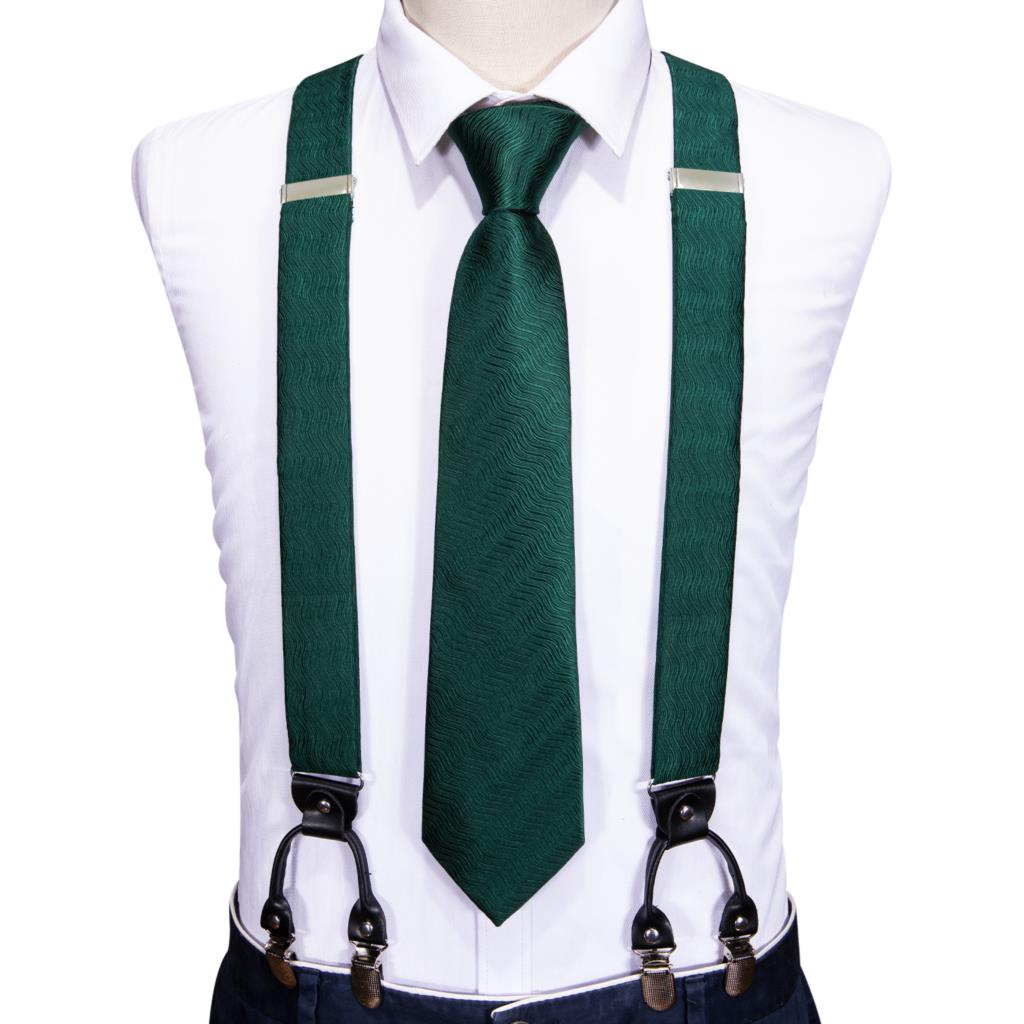 Suspenders Clip Men - Barry.Wang Designer Mens Suspender Hanky Cufflinks