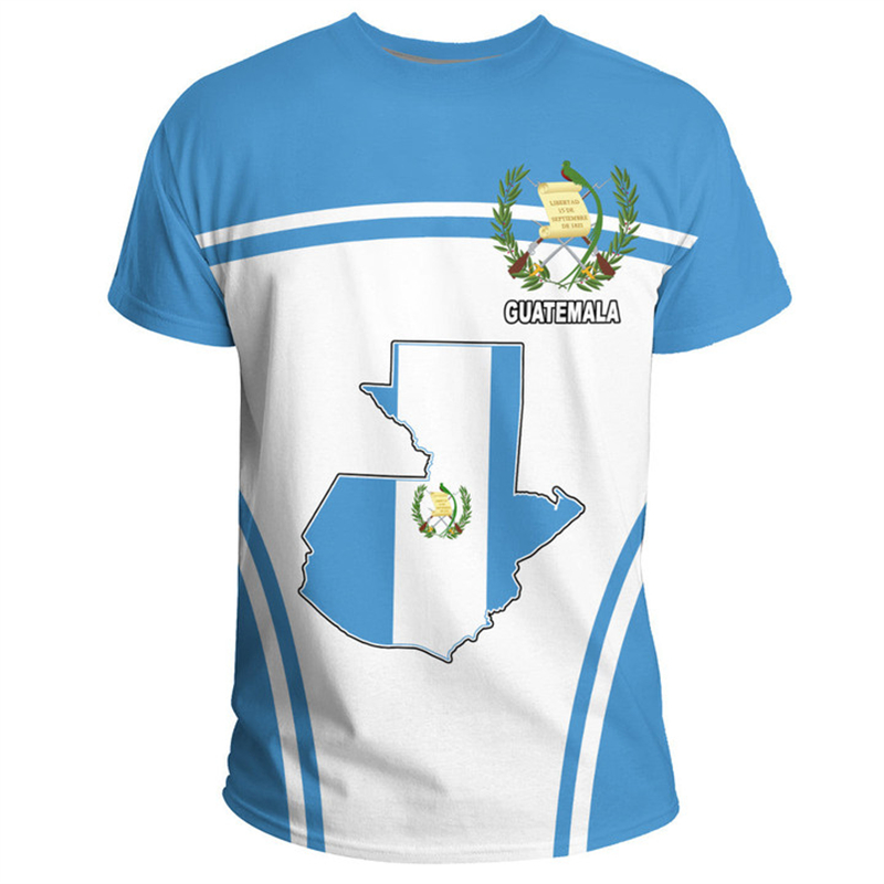 Men'S Fashion Guatemala - Guatemala Flag Map 3D Printed T