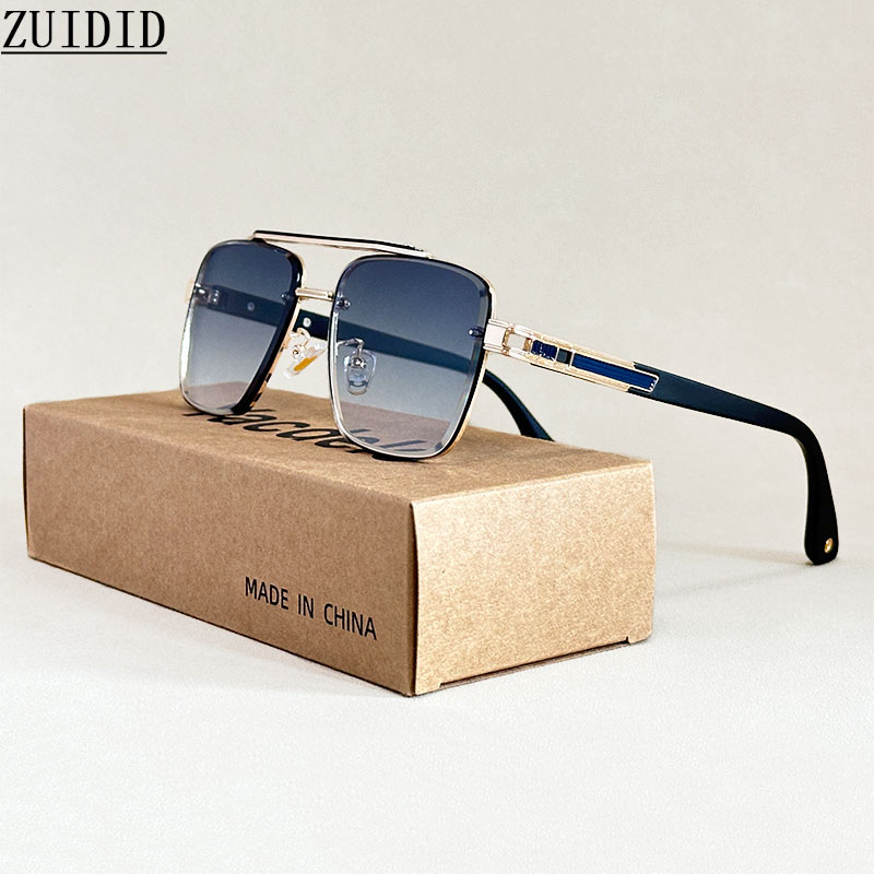 Men'S Fashion Rimless Glasses - 2025 Square Sunglass Men Luxury Sunscreen