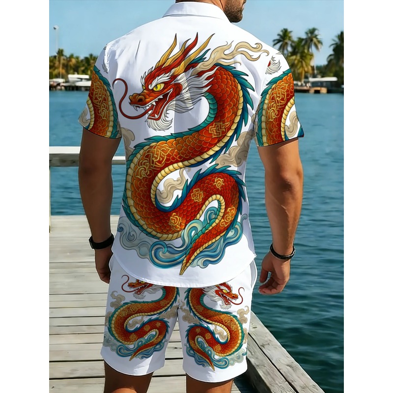 Summer Men's 2 Piece Dragon Pa - огляд і ціна Mens Fashion Wear
