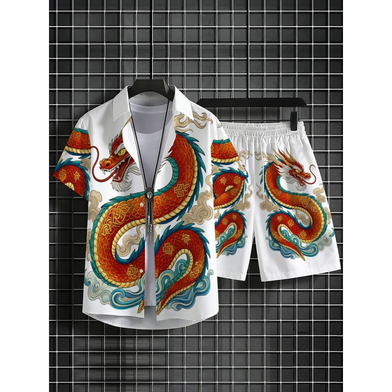 Summer Men's 2 Piece Dragon Pa - огляд і ціна Mens Fashion Wear
