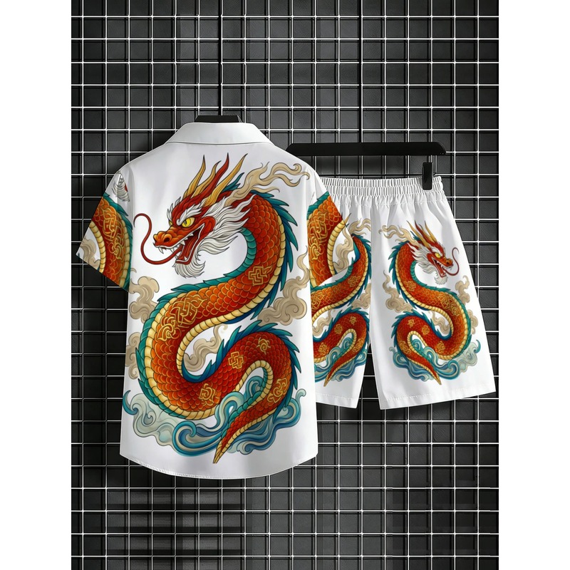 Summer Men's 2 Piece Dragon Pa - огляд і ціна Mens Fashion Wear