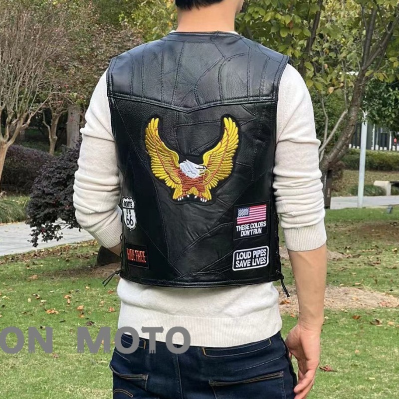 NEW Motorcycle Vests Men Cafe  - огляд і ціна Men'S Fashion Leather Jacket