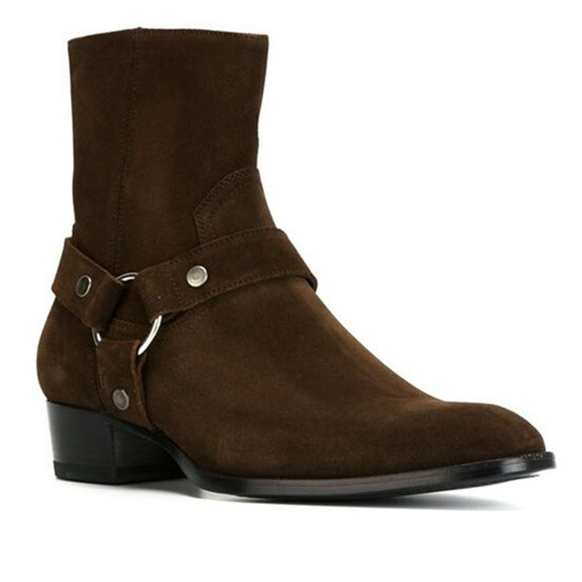 New Brown /Black Suede Leather - огляд і ціна Fashion Harness Men