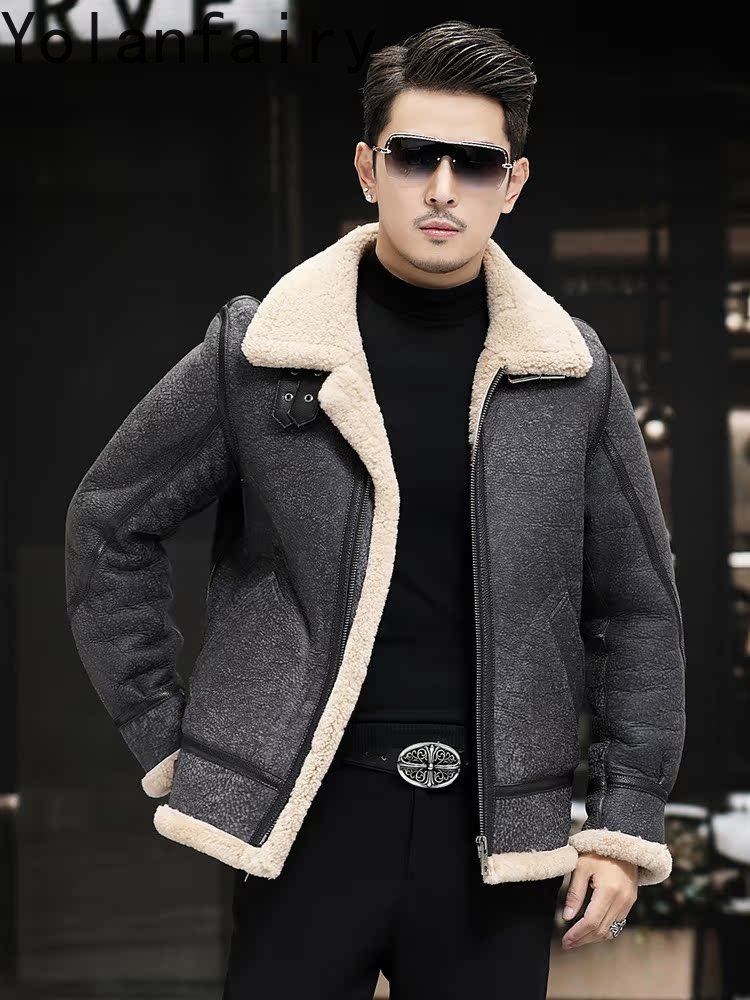 YOLANFAIRY Real Leather Jacket - огляд і ціна Men'S Fashion Leather Jacket