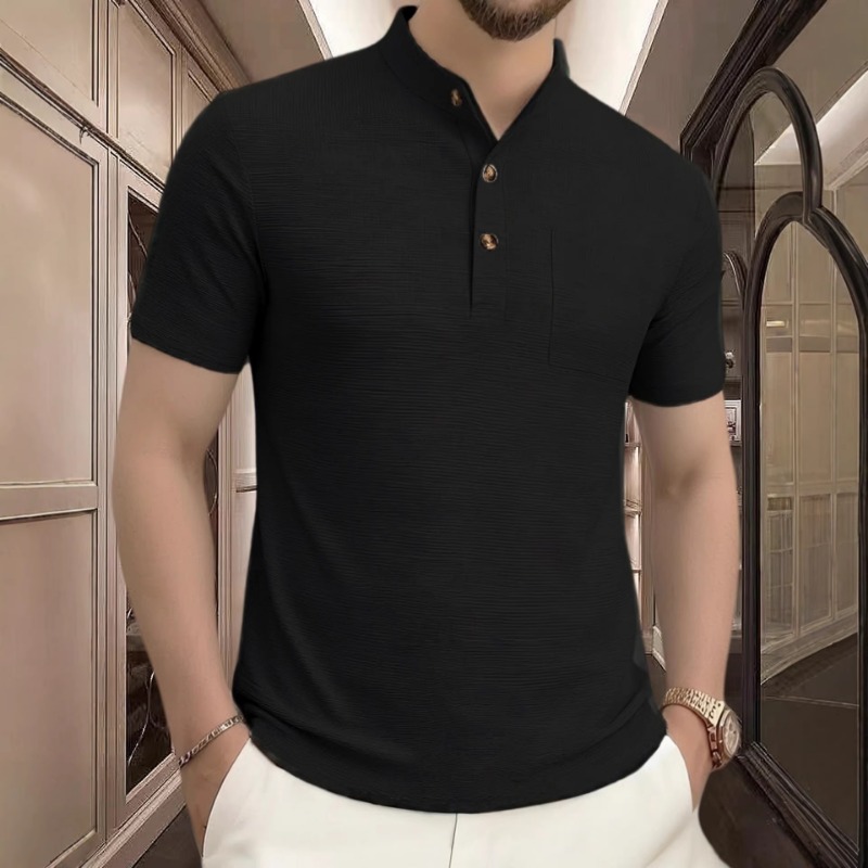 Men's Summer Casual Henley Nec - огляд і ціна Mens Fashion Wear