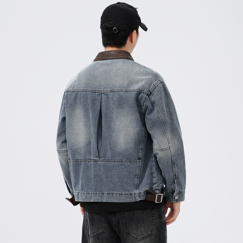 Stand Leather Collar Denim Jac - огляд і ціна Men'S Fashion Leather Jacket