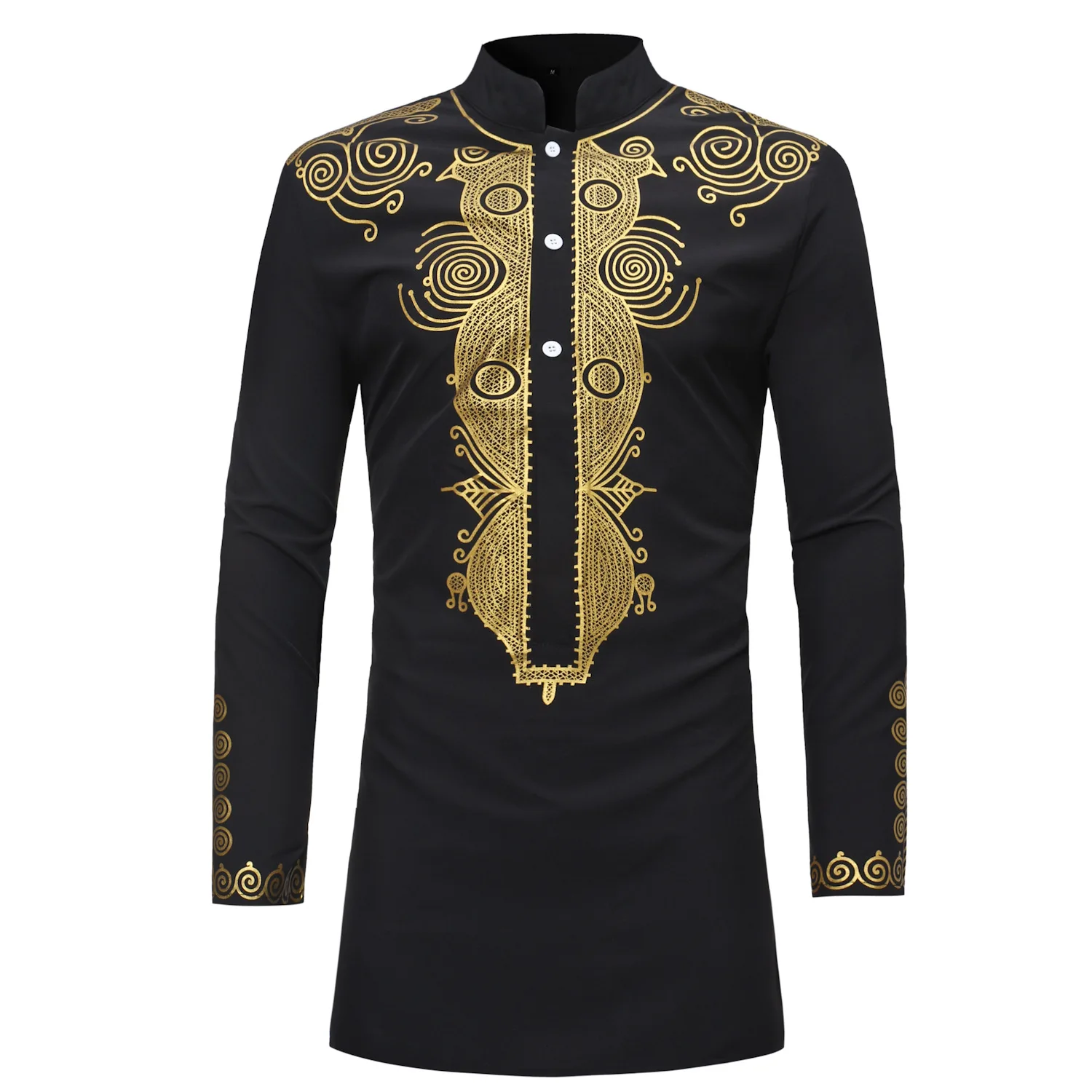Stand Collar Muslim Shirt Men  - огляд і ціна Men'S Fashion Kurta