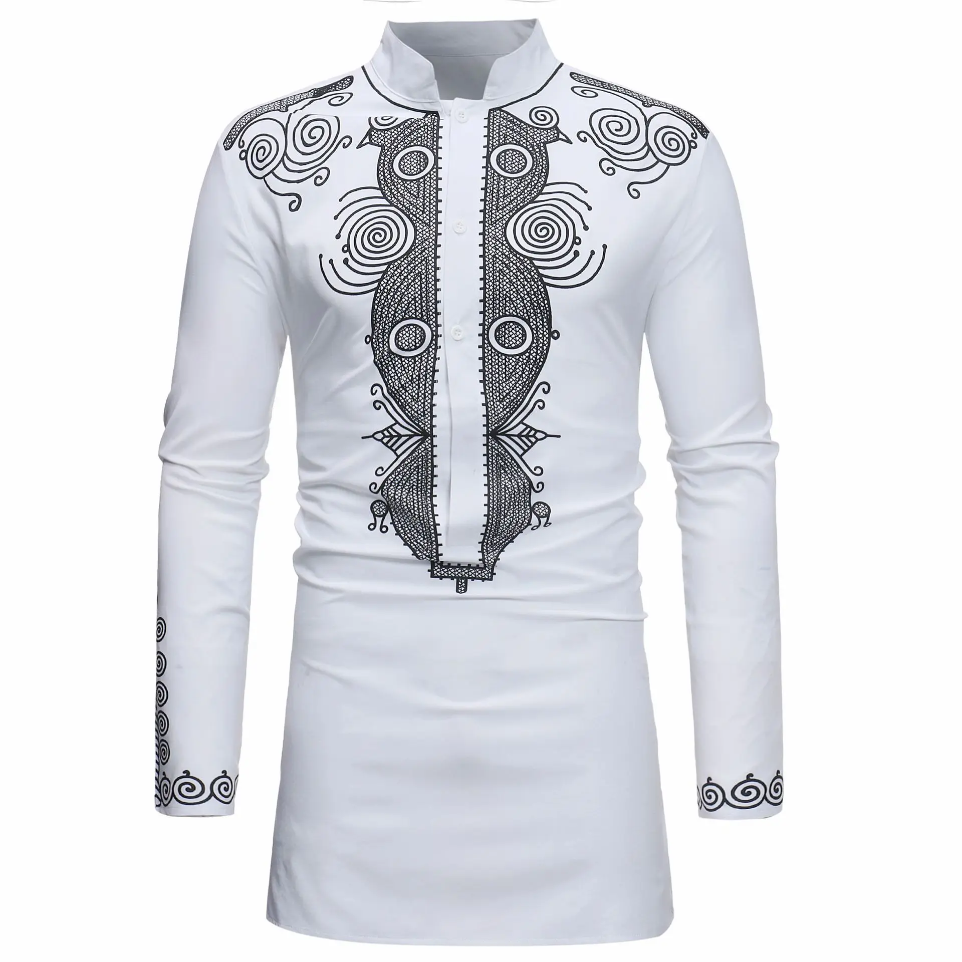 Stand Collar Muslim Shirt Men  - огляд і ціна Men'S Fashion Kurta