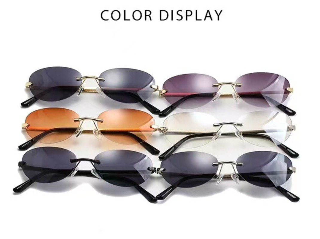 Rimless Oval Sunglasses Women  - огляд і ціна Men'S Fashion Rimless Glasses