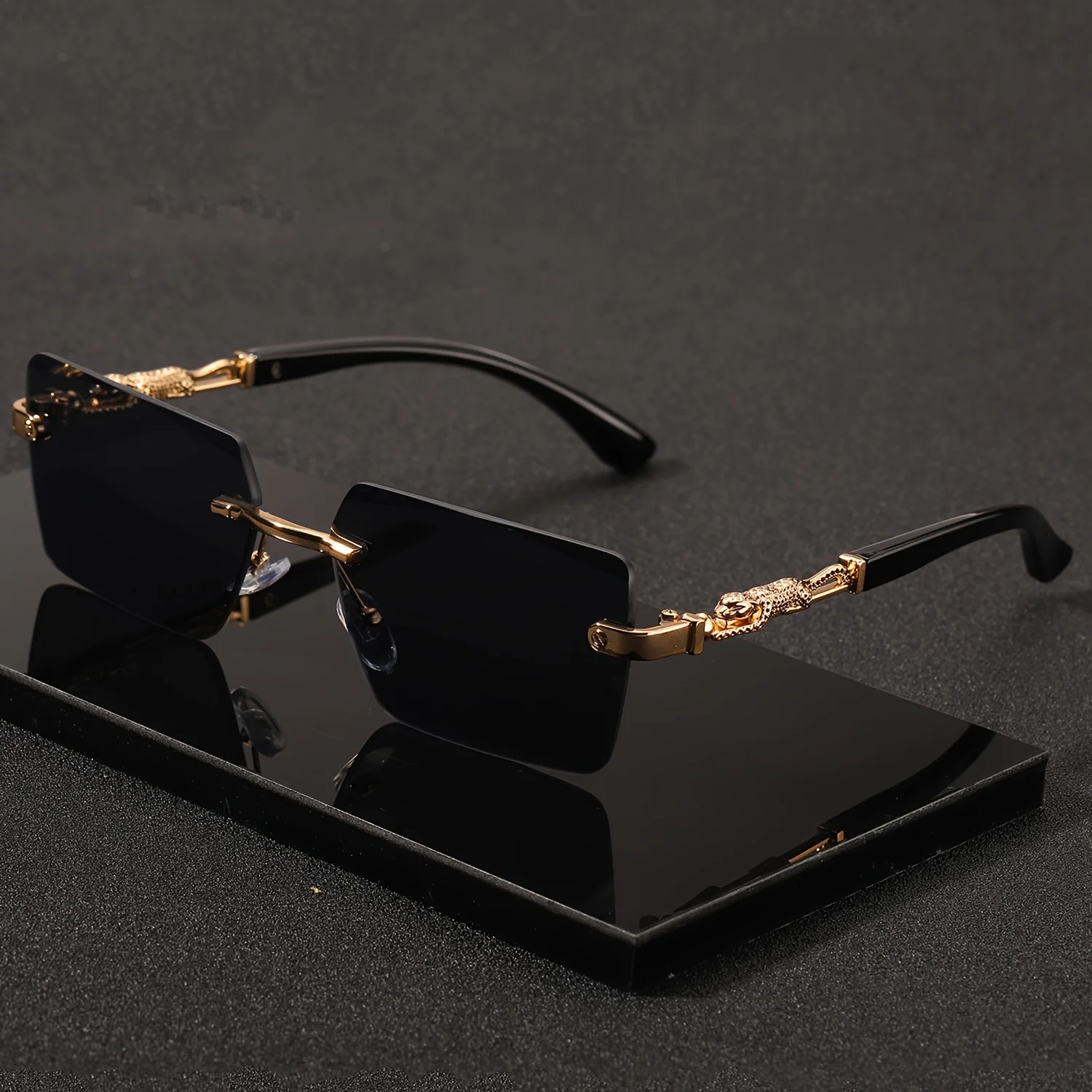 1pc Rimless Sunglasses Rectang - огляд і ціна Men'S Fashion Rimless Glasses