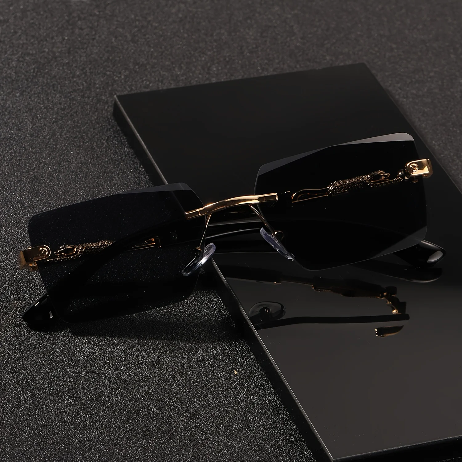 1pc Rimless Sunglasses Rectang - огляд і ціна Men'S Fashion Rimless Glasses