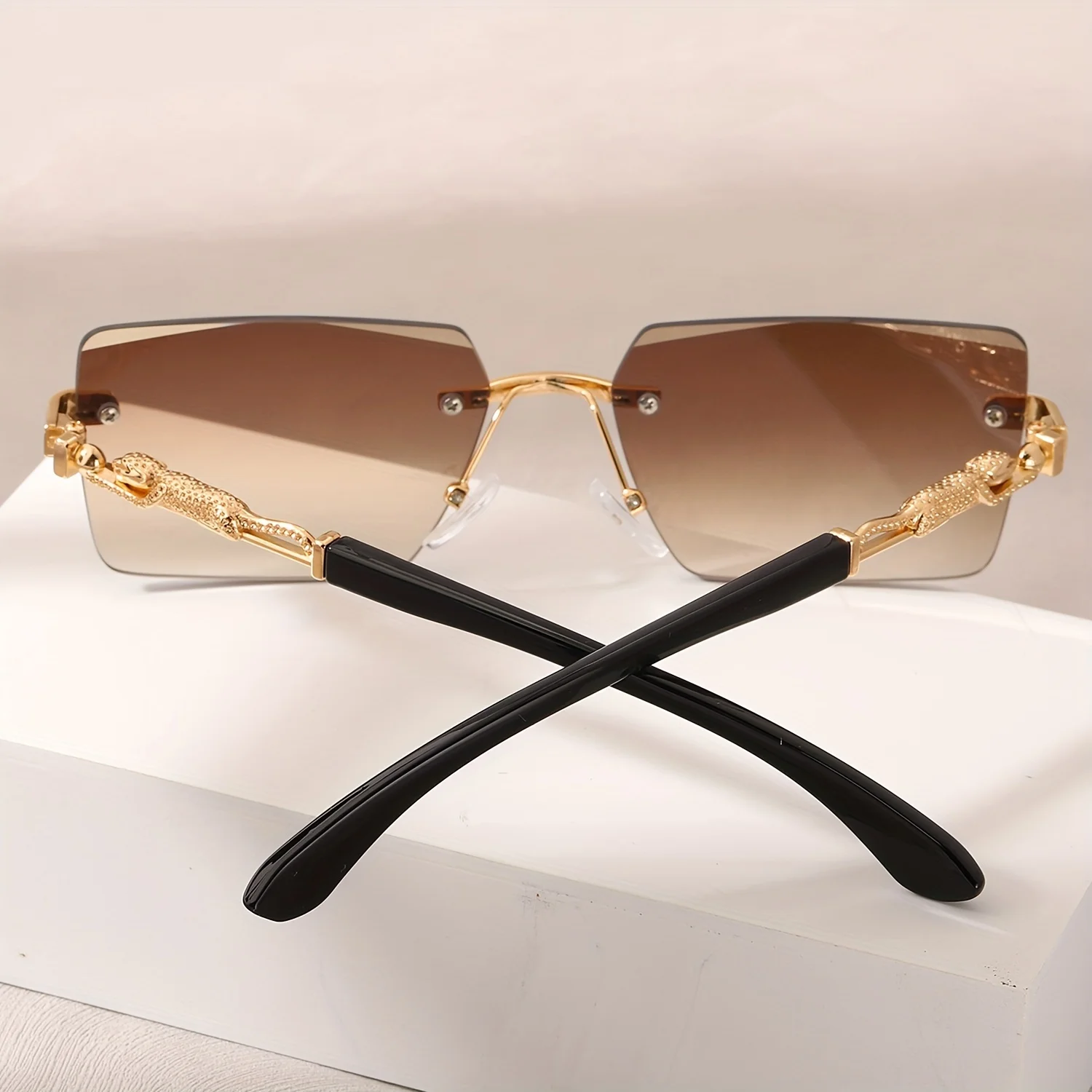 1pc Rimless Sunglasses Rectang - огляд і ціна Men'S Fashion Rimless Glasses