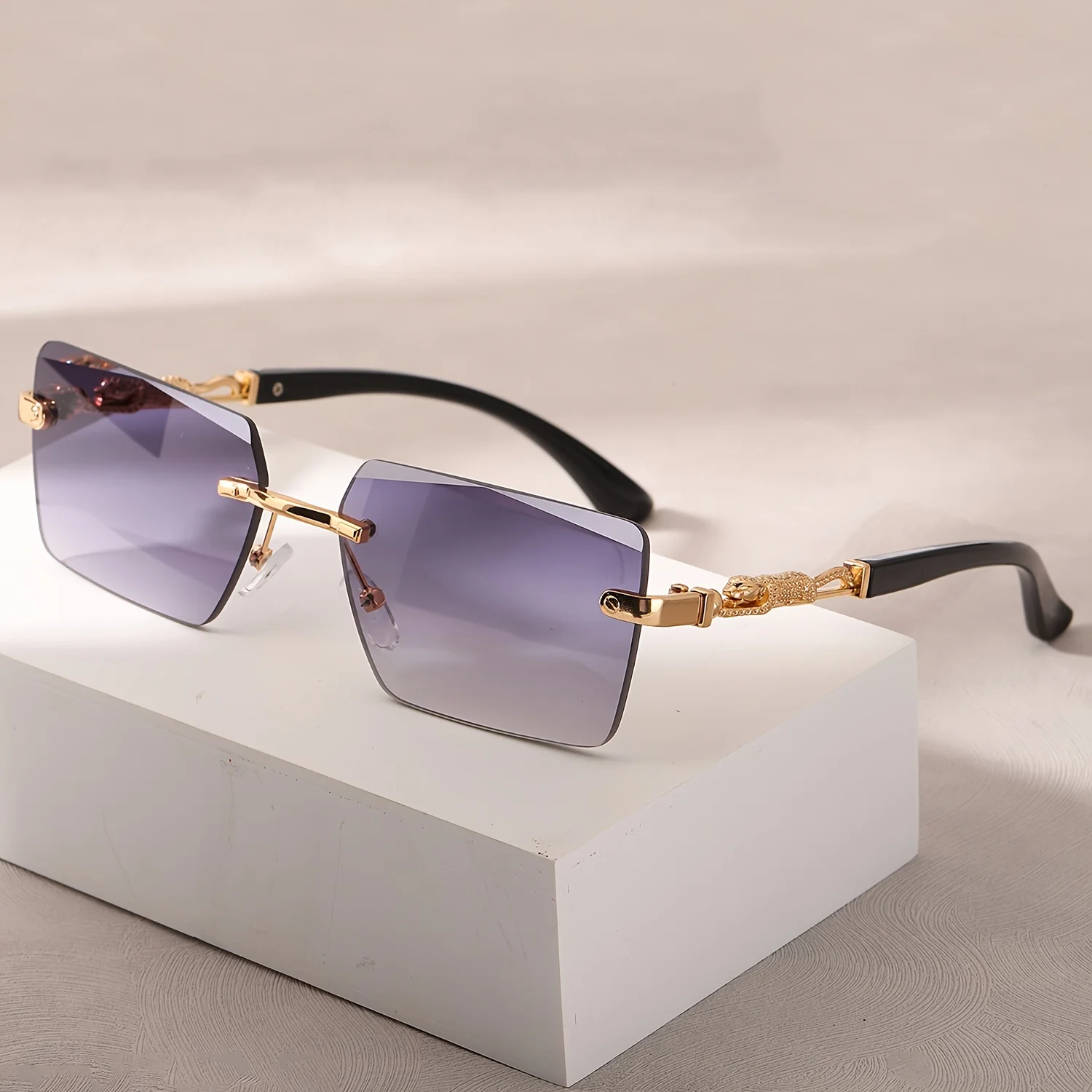 1pc Rimless Sunglasses Rectang - огляд і ціна Men'S Fashion Rimless Glasses