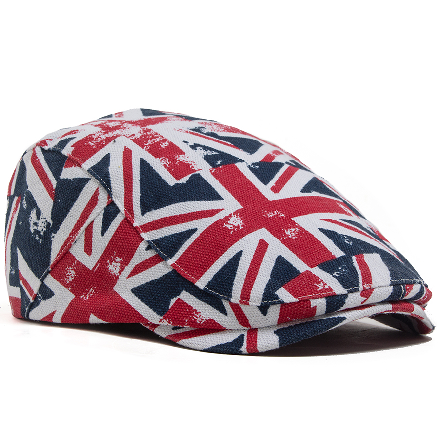 New Union Jack Print Flat Cap  - огляд і ціна Men'S Fashion Gq