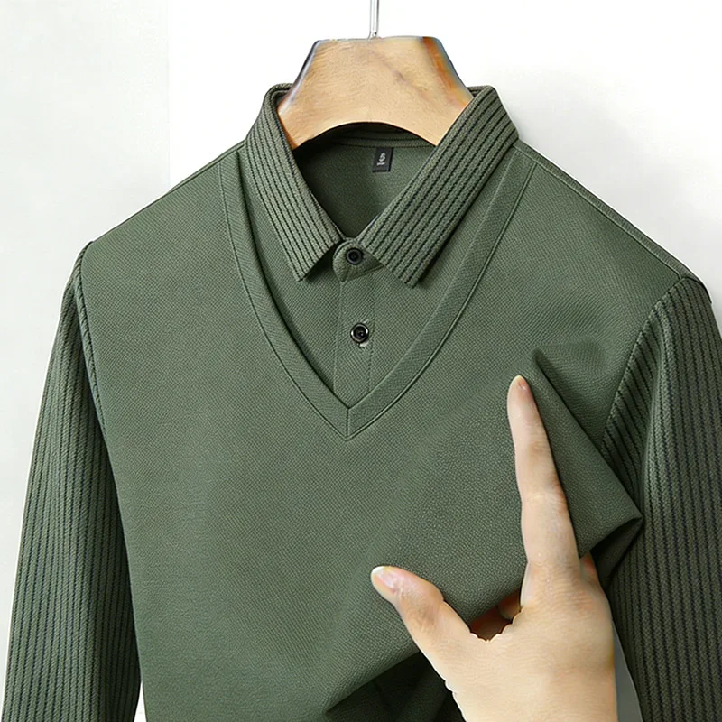 Men's Fake Two Piece Shirt Col - огляд і ціна Mens Fashion Wear
