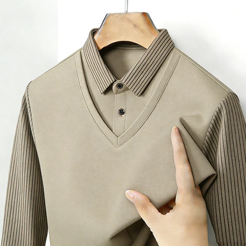 Men's Fake Two Piece Shirt Col - огляд і ціна Mens Fashion Wear