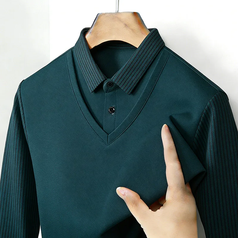 Men's Fake Two Piece Shirt Col - огляд і ціна Mens Fashion Wear