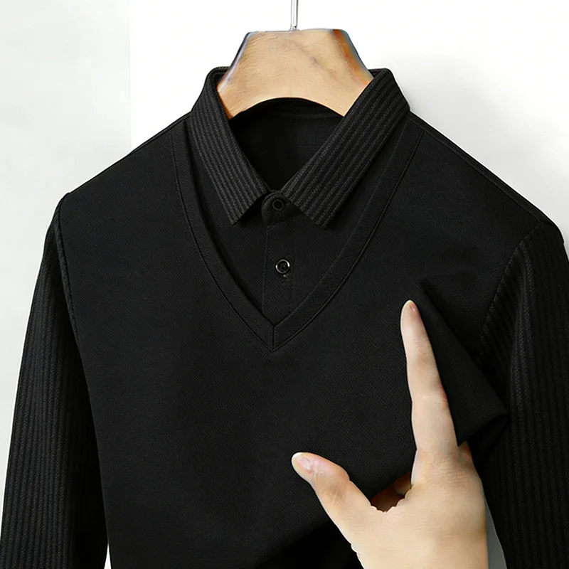 Men's Fake Two Piece Shirt Col - огляд і ціна Mens Fashion Wear