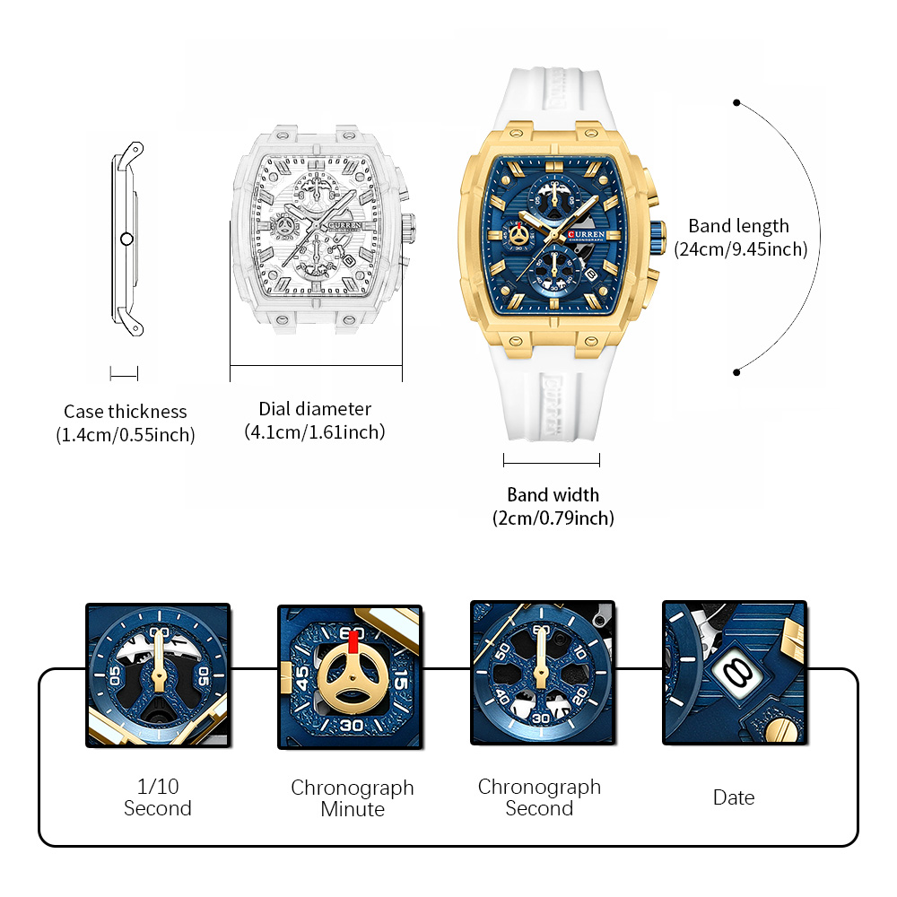 CURREN Luxury Vintage Watch fo - огляд і ціна Mens Fashion Watch