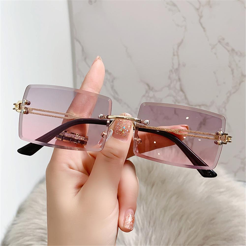 Rimless Rectangle Sunglasses f - огляд і ціна Men'S Fashion Rimless Glasses