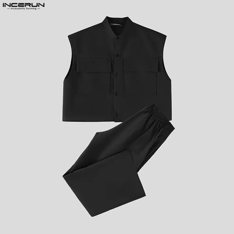 INCERUN Men Sets Solid Sleevel - огляд і ціна Mens Fashion Wear
