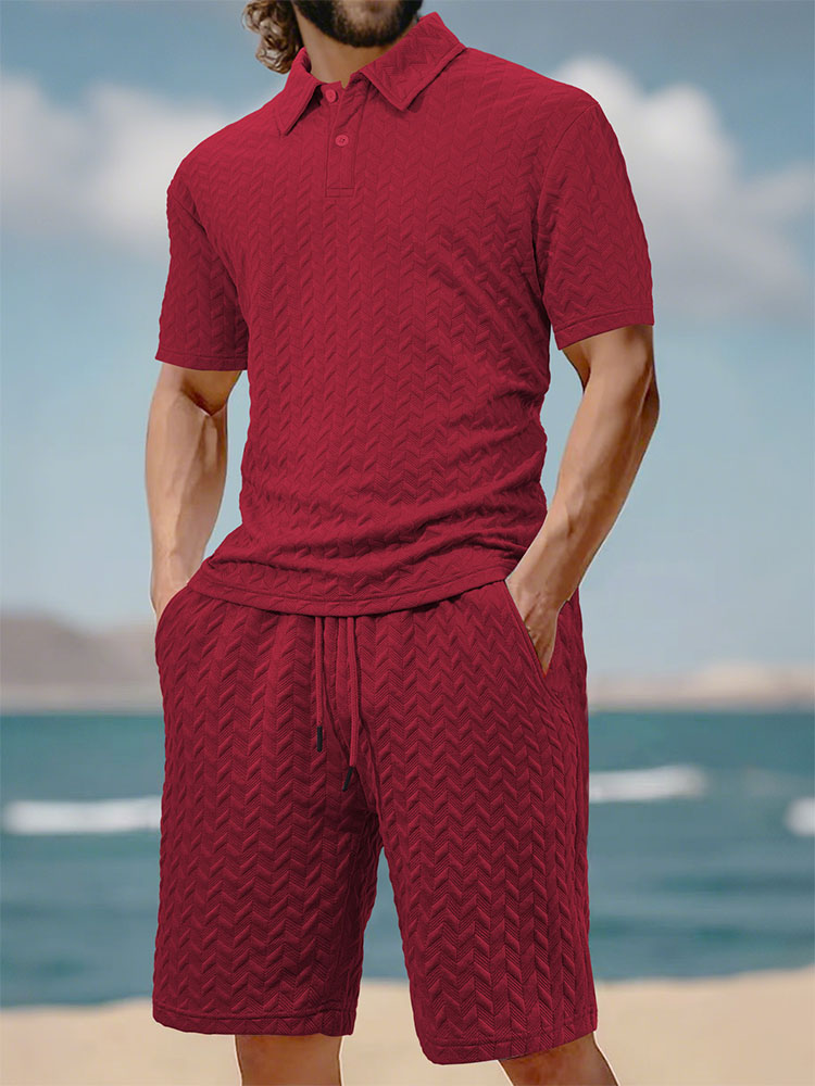 Men's summer lapel jacquard th - огляд і ціна Men'S Fashion Polo Shirt