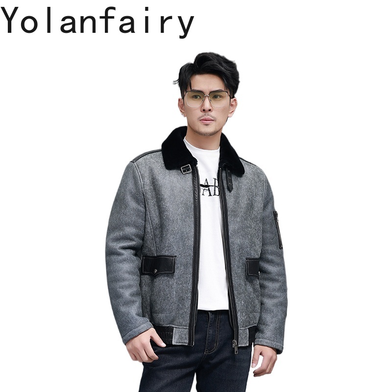 YOLANFAIRY Short Natural Fur C - огляд і ціна Men'S Fashion Leather Jacket