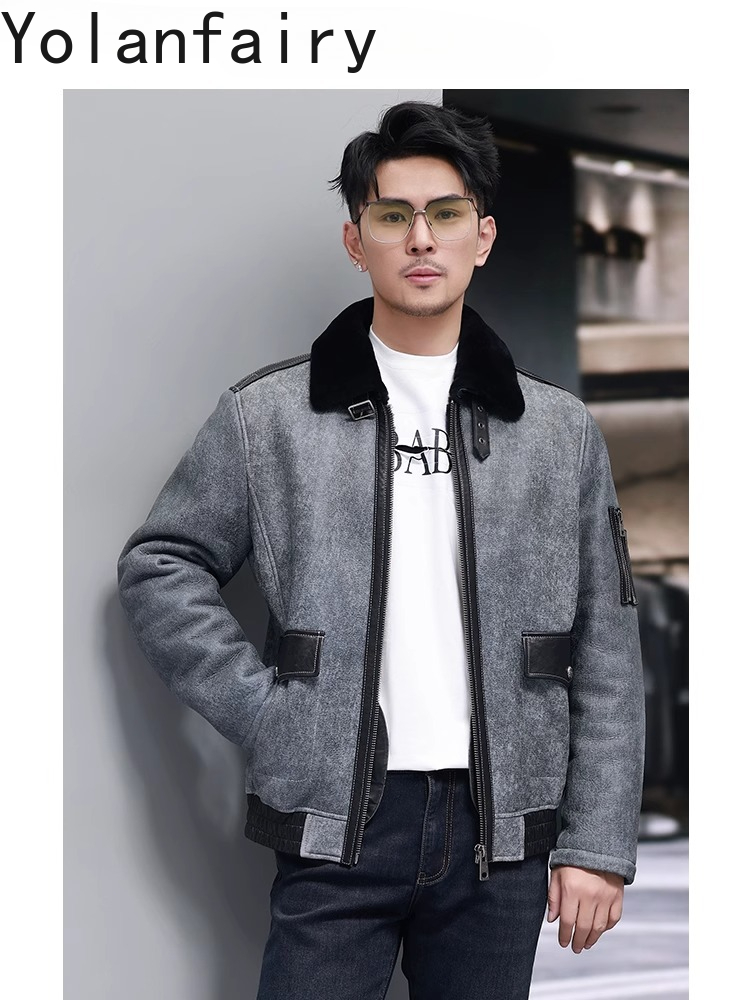 YOLANFAIRY Short Natural Fur C - огляд і ціна Men'S Fashion Leather Jacket