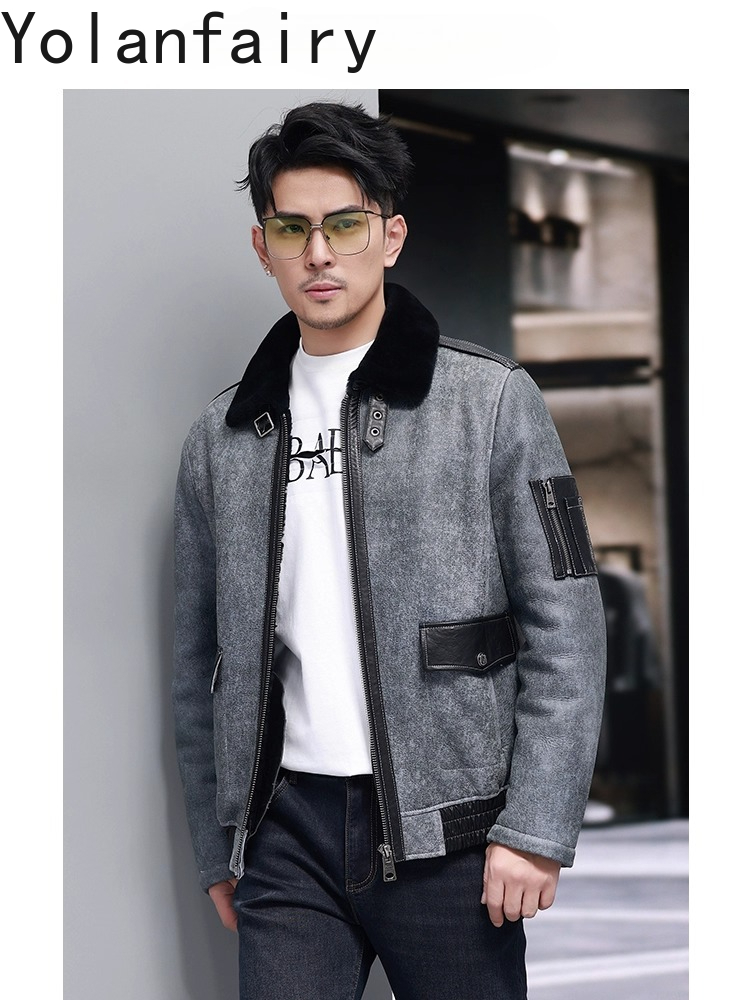 YOLANFAIRY Short Natural Fur C - огляд і ціна Men'S Fashion Leather Jacket