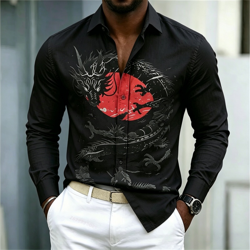 2026 New Men's Shirt White Bla - огляд і ціна Mens Fashion Wear