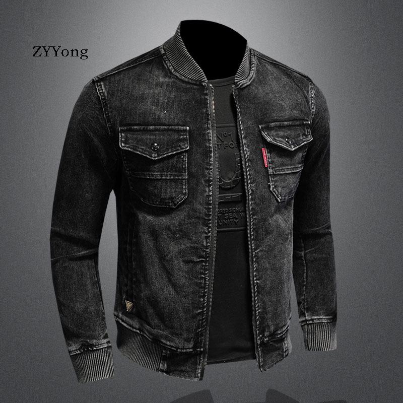 Stand Collar Bomber Pilot Blac - огляд і ціна Corduroy Jacket Men