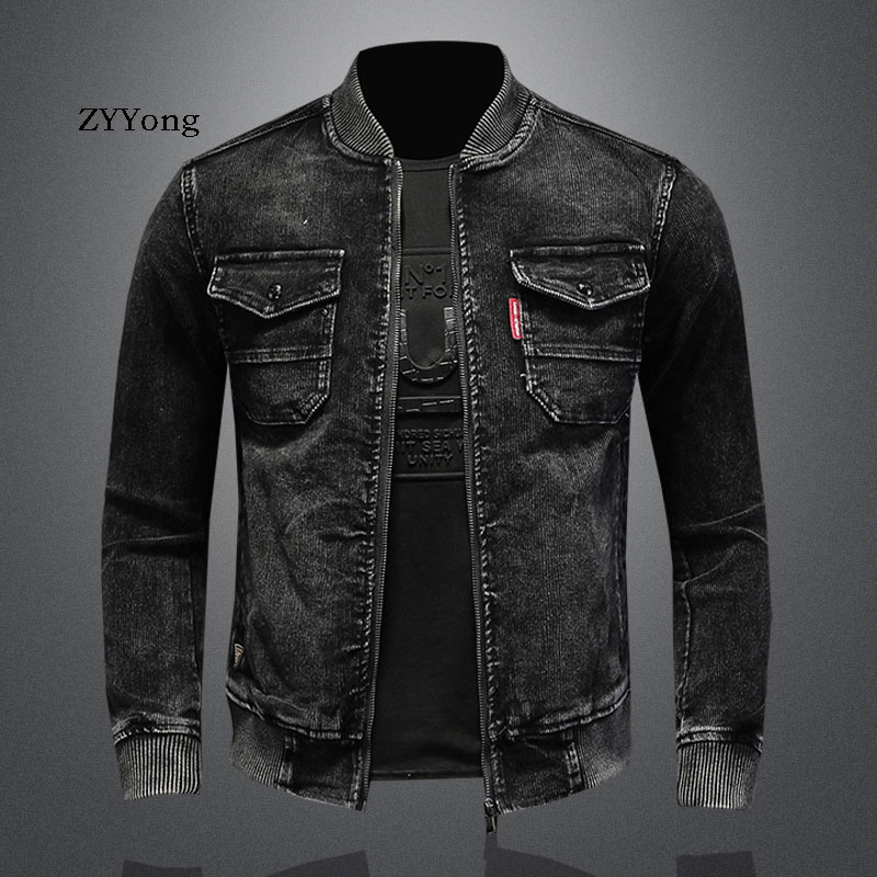 Stand Collar Bomber Pilot Blac - огляд і ціна Corduroy Jacket Men