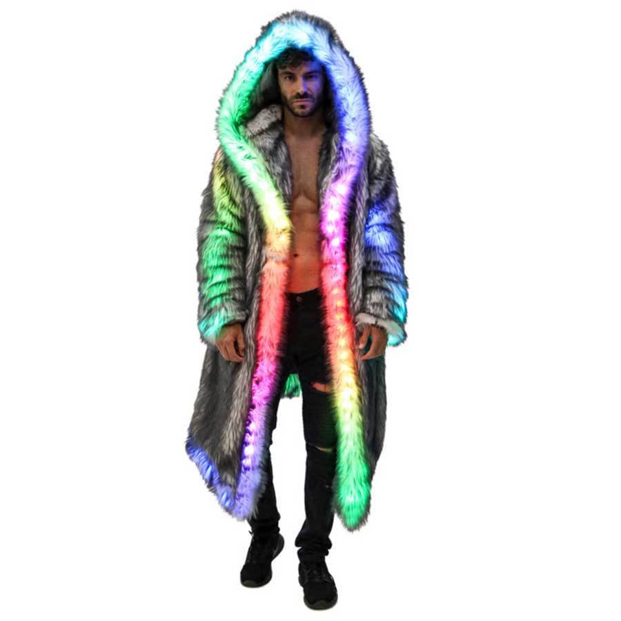 Faux Fur Coat Men Hooded Outer - огляд і ціна Men'S Fashion Light Jacket