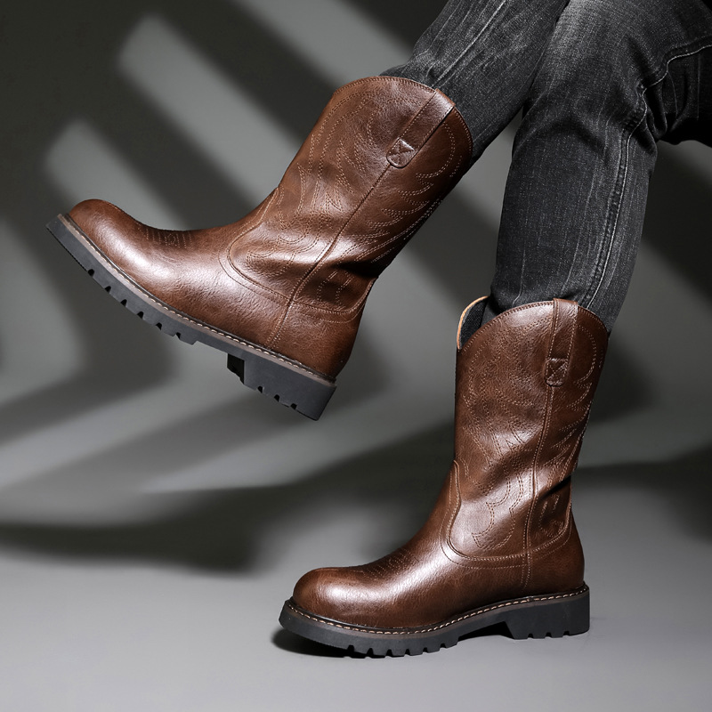 Fashion Mens Cowboy Boots New  - огляд і ціна Mens Fashion Zapatos