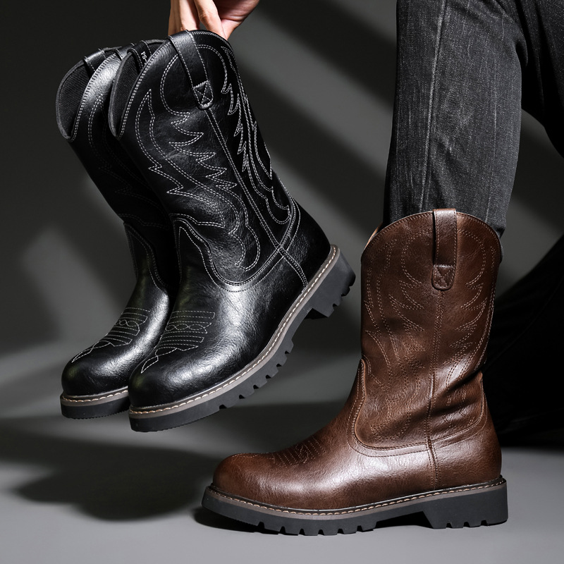 Fashion Mens Cowboy Boots New  - огляд і ціна Mens Fashion Zapatos