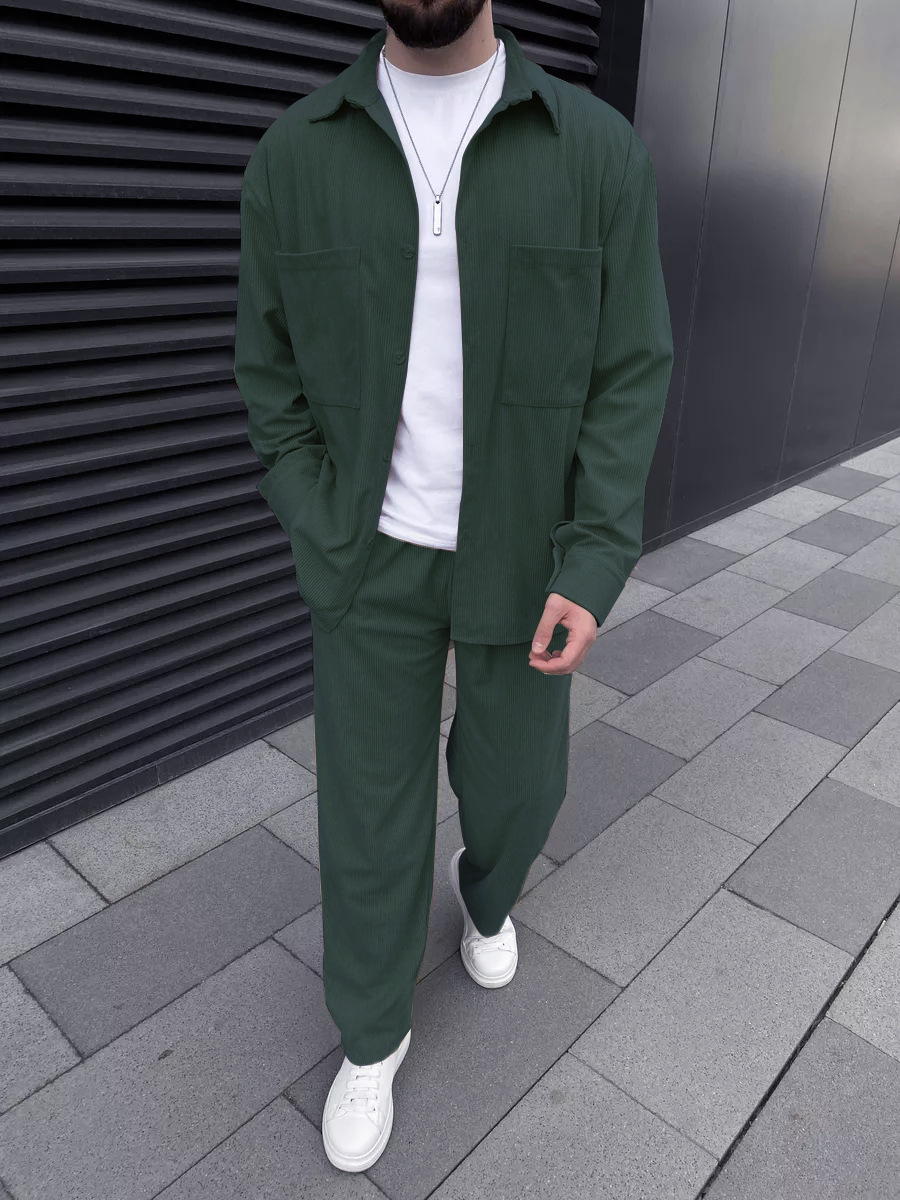 Men's corduroy two-piece outfi - огляд і ціна Mens Fashion Wear
