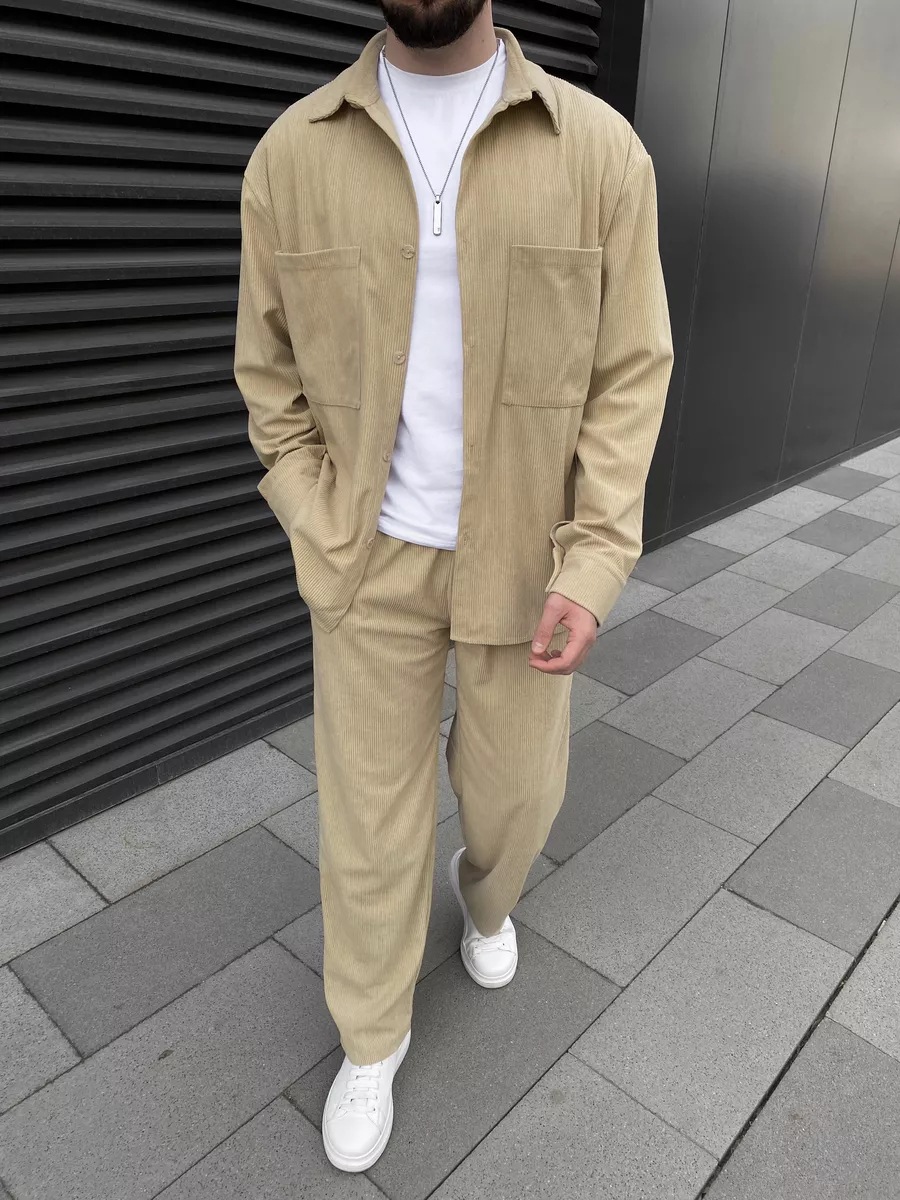 Men's corduroy two-piece outfi - огляд і ціна Mens Fashion Wear