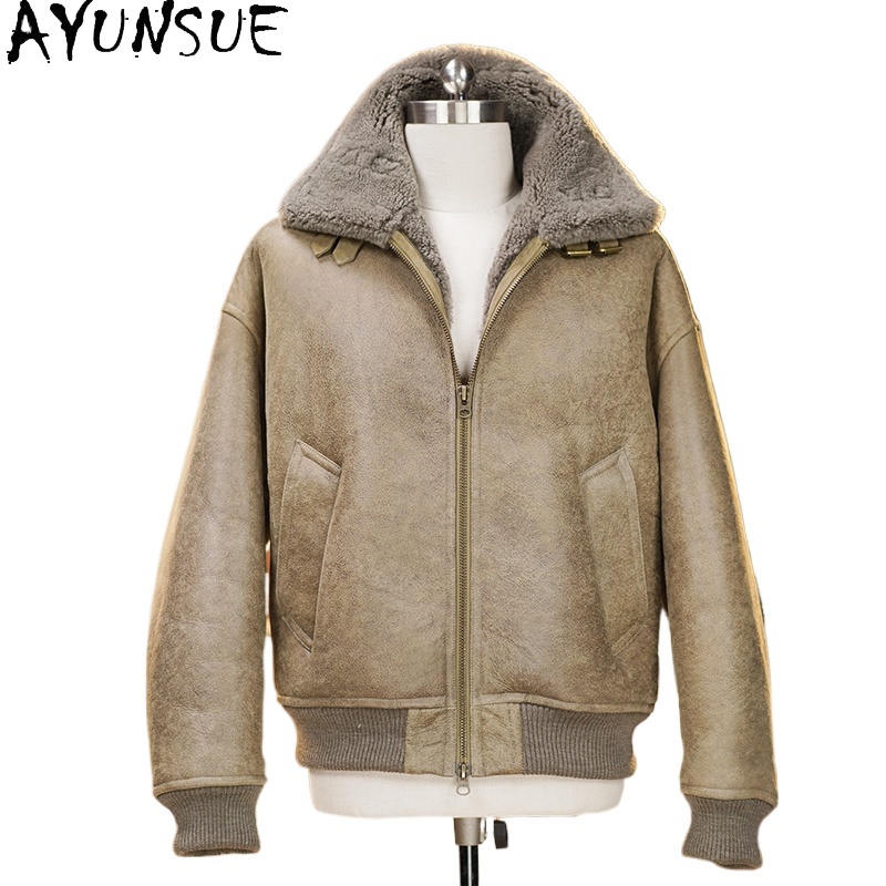 AYUNSUE High-end Natural Fur C - огляд і ціна Men'S Fashion Leather Jacket