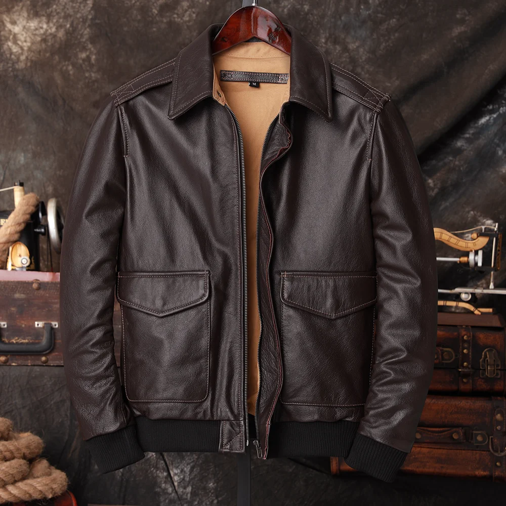 Bomber A2 Pilot Genuine Leathe - огляд і ціна Men'S Fashion Leather Jacket