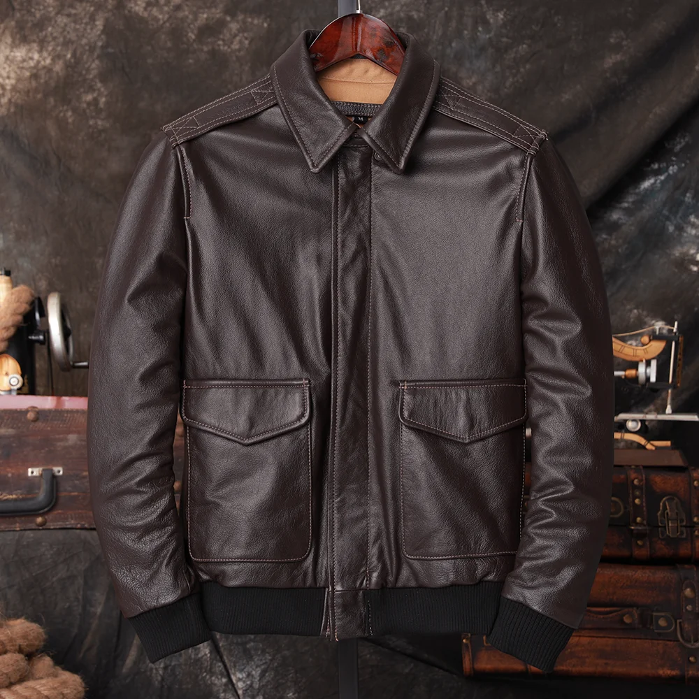 Bomber A2 Pilot Genuine Leathe - огляд і ціна Men'S Fashion Leather Jacket