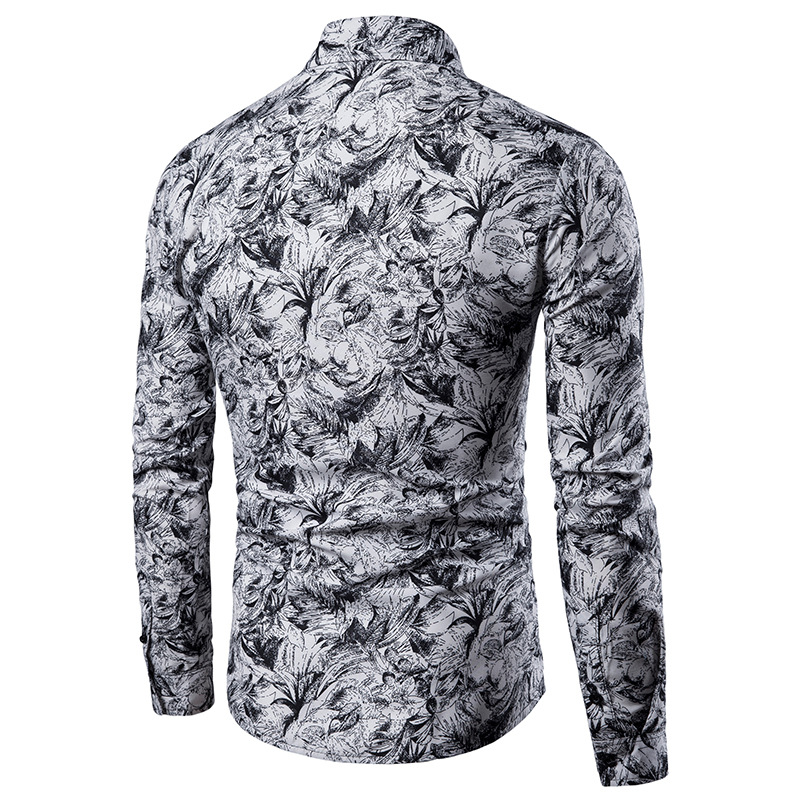 Mens Printed Lapel Long Sleeve - огляд і ціна Mens Fashion Wear